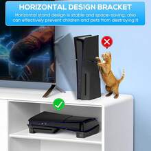 MENEEA  Pro/Slim Horizontal Stand For Disc & Digital Console With 4 USB Ports, Base Bracket Holder Accessories For PlayStation 5 Slim/Pro, USB 2.0 For Data & Charging, Not For  Standard Console - màu đen - Xem 7