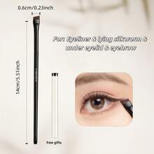 OEIEZ 3pcs Eyeliner & Eyebrow Brushes, Super Soft Fiber, Comfortable Grip, Create Soft Natural Makeup Look - Black - View 15