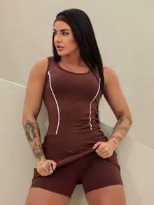 Macaquinho VIÉS Fitness com Saia  - ZERO Transparência