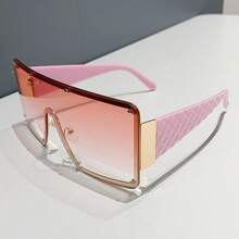 1 Pair Of Women's Metal Large Frame Fashion Glasses - Ultra-Wide Design, Lightweight And Durable Metal Frame, Comes With Fashionable Protective Driving And Street Accessories, Style Essential - B22 - Xem 8