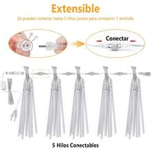 DAHAN Luces de Lluvia de Meteoritos, 30cm, 10 Tubos 240 Luces LED de Carámbano Impermeable, Luces de Lluvia Que Caen, para Decoración de Árbol, Aleros, Techo, Patio, Jardín (Blanco Frío) - Blanco Frío 2pcs - Ver 12