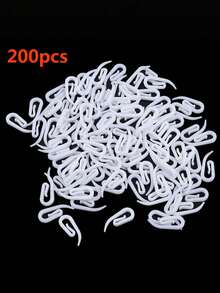 Conjunto de 100 Ganchos de Cortina de Plástico Branco - Estilo Moderno, Duráveis e Leves, Ideais para Cortinas, Persianas e Decoração de Janelas - Fácil Instalação, Sem Danos ao Tecido, Ferramenta para Pendurar Cortinas | Ganchos de Cortina Modernos | Ganchos de Plástico Duráveis e Práticos
