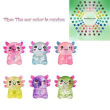 1/3/5个随机颜色墨西哥蝾螈挤压玩具，减压玩具，动物玩具，可爱有趣的毛绒玩具，生日派对装饰，万圣节，圣诞节，圣诞袜礼物 - 彩色 - 查看 8