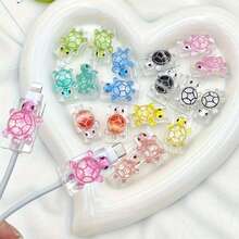 2pcs Flashing Turtle/Cable Protector, Compatible With Lightning (5-14) Charger, Cute Cartoon