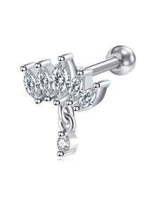 CIZME 1PC Cartilage Earrings For Women Men 16G Stainless Steel Silver Earring Rook Piercing Jewelry Curved Barbell Helix Daith Earrings Spiral Twisted Stud Earrings Butterfly Moon Star Flower Ear Piercing Jewellery For Helix Cartilage Tragus For Woman Man Daily Wear Woman Gift