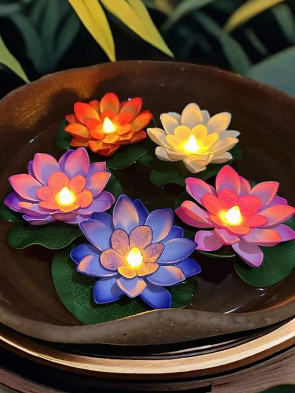 LED Lotus Night Light, Floating Water Sensor Flower Lamp, Garden Fish Tank Decor, Holiday Party Accessory, Wishing Lotus Lamp
