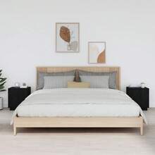 Comodino vidaXL nero, 40x34x45 cm, in legno massello di pino. - nero - Visualizzare 10