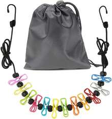 EstiloTendedero RetráCtil PortáTil, Tendedero PortáTil Para Viajes, De 1.8 M Con 12 Pinzas Para La Ropa Al Aire Libre, EláStico Ajustable RetráCtil Cuerda De Ropa Para Camping Vacaciones Y DormitorioVersióN Mejorada - 1 - Ver 1