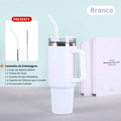 Belifou 1200ml/1.2L Garrafa Térmica Copo Térmico Inox Portátil Garrafa Inoxidável Tampa Canudo