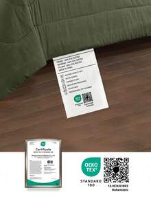 1 pieza Edredón acolchado, edredón alternativo de plumón suave como una nube apto para todos los tamaños (individual, doble, queen, king), para todas las estaciones, lavable a máquina, certificado Oeko-Tex, verde oliva - Verde Oliva - Ver 7