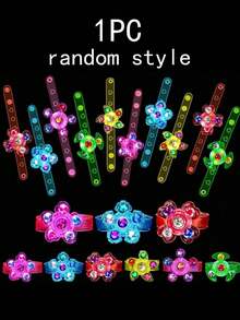 10个装LED发光手环，生日派对礼物，夜光派对用品，课堂奖品，闪光腕带装饰，旋转LED灯手环，闪亮手环玩具，发光派对用品，生日礼物，适用于生日派对、宴会、礼品、装饰、新年、复活节嘉年华、皮纳塔填充物、母亲节、毕业典礼等场合。