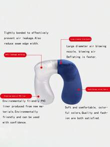 3pcs/Set Eye Mask, Earplugs, Anti-Noise And Anti-Brightness Neck Pillow Travel PillowInflatable Compact Neck Pillow Ergonomic Headrest ,Airplane Inflatable Neck Pillow,With Velvety Soft Washable Cover For Camping, Travel, Plane, Train, Car, Office - Multicolor - View 7