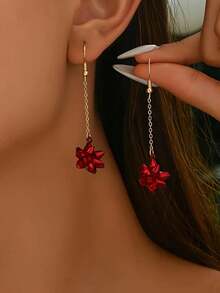 2pcs Fashionable Personalized Ribbon, Star & Planet Design Women's Earrings, Christmas Accessory