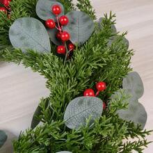 1 opakowanie świątecznego wieńca, świąteczny wieniec na drzwi wejściowe, świąteczne wieńce na drzwi z czerwonymi jagodami, szyszkami i liśćmi cedru, sztuczny wieniec na Boże Narodzenie, dekoracje do wnętrz i na zewnątrz, wieńce na drzwi wejściowe z prawdziwym akcentem, duże sztuczne świąteczne, małe zimowe wieńce z sosny i cedru na okna, na zewnątrz, do domu, ogrodu, na ścianę, na werandę, do powieszenia na ścianie - Wielokolorowe - Zobacz 5