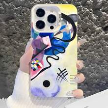 Custodia per telefono con dipinto astratto di Picasso, cover posteriore argento antiurto compatibile con 16/15/14/13/12/11 Pro Max Plus, compatibile con custodie per iPhone 17, 17 Pro, 17 Pro Max