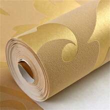 1 Roll 3D European Style Acanthus Leaf Floral Wallpaper, Suitable For Bedroom, Living Room, TV Background, Non-Woven Embossed Wallpaper - Removable, Peelable, Easy To Cut - Applicable For Living Room, Bedroom, Home Decor Wall Paper Wall Stickers Wall Decor Room Decor Bedroom Decor - Gold - View 5