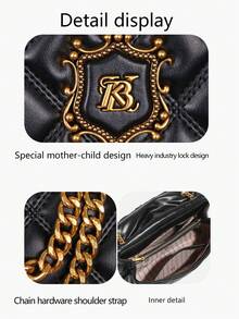 2025 新款时尚奢华女包，百搭优雅绗缝链条单肩包，高品质大容量通勤托特包 - 彩色 - 查看 5