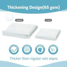 SUNKISS Trustplus Wet Wipes For Adult Rinse Extra Large 8 X12 Body Cleaning Washcloths For Elderly Incontinence And Cleansing Fresh Scented 50 Count - Fresh - 查看 4