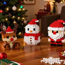 1 pieza Bloques de construcción navideños, Juego de bloques de partículas micro, Bloques de juguete de construcción, Juguete de ensamblaje navideño, Regalo de Navidad, Regalo de cumpleaños, Decoración de escritorio creativa - Multicolor - Ver 10