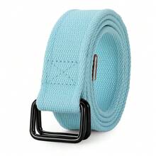 JASGOOD Men Canvas Double Ring Belt Plus Size Men Cloth Casual Belt For Jeans Pants{"Color_name":"SkyBlue","Size_name":"FitsWaistSize28\"-32\""} - 多色16 - 查看 1