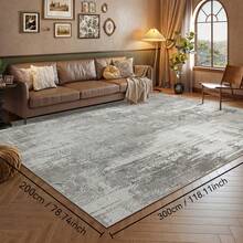 1PC Machine Washable Large - Size Modern Light Gray Abstract Pattern Area Mat Rug Indoor Living Room Decorative Rug With Stylish Light Gray Abstract Pattern Design Easy Clean Floor Mat For Home Decoration Kitchen Rug