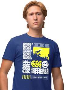 Men T-Shirts - 藏蓝色 - 查看 2