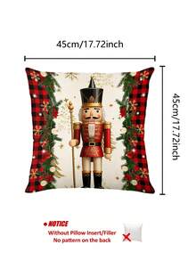 1pc Christmas Nutcracker Table Runner, Christmas Decor Table Runner, Christmas Linen-Like Table Runner, Table Runner, Table Runner, 1pc Table Runner, 4pcs Placemats, 1pc Cushion Cover, 3 Products Available, Seasonal Home Decor Indoor/Outdoor Party Supplies, Winter Home Decor, Christmas Decoration, Christmas Room Decor, Christmas Party Decoration - Multicolor - View 7