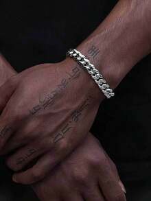 1pc Luxury Shiny Cubic Zirconia Tennis Chain Bracelet For Men, Suitable For Daily Wear, Couples Bracelet - Tennis Chain Bracelet - View 8