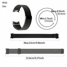 Dây đeo kim loại từ tính Milanese Loop bằng thép không gỉ nguyên bản 20mm, kích thước khoảng 9,25 inch, tương thích với Samsung Galaxy Watch 7 6 5 4 FE 40mm 44mm, không có khoảng trống, chỉ cần một cú nhấp chuột, vòng đeo tay từ tính Milanese Loop dành cho doanh nhân, tương thích với dây đeo đồng hồ thông minh Galaxy Watch 6 - than đen - Xem 3