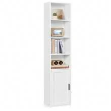 VASAGLE Bookcase, 6-Tier Tall Shelf, Standing Shelf with Doors, Open Storage Shelf, for Living Room, Home Office, Dining Room - Wolkenweiß - Übersicht 7