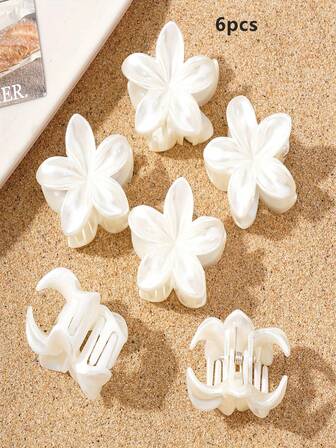 6-Pack Solid Pearl White Frangipani Hair Claw Clips Small Non-Slip Ponytail Side Hair Clips Suitable For Women's Versatile Fashion Hair Accessories,Gifts,Travel,Gifts For Women,Hair Stuff,Stocking Fillers,Stocking Stuffers For Women,Stocking Fillers Women,Christmas Gifts,Christmas Stocking Fillers,Gifts For Women,Stocking Stuffers For Adults,Stocking Fillers For Adult,Hair Stuff,Women's Accessories,Stocking Stuffer,Coming-Of-Age Hair Accessory,Christmas Hair Accessories,Gift Ideas For Women,Beauty Stocking Fillers