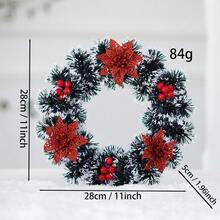 1 opakowanie świątecznych wieńców jagodowych, ręcznie robionych kwiatów, rustykalny wieniec na drzwi wejściowe, ozdobiony mieszanymi dekoracjami, ozdoby świąteczne, świąteczne wieńce na drzwi wejściowe, ozdoby artystyczne na Święto Dziękczynienia, do wnętrz i na zewnątrz, dekoracyjny wieniec do domu, trzy czerwone kwiaty, szyszki, owoce, liście, płatki śniegu, wianki na ścianę, okno, drzwi - Wielokolorowe - Zobacz 15