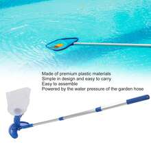 Pool Vacuum Suction Tool with Brush Portable Telescopic Rod Plastic Pool Vacuum Jet Cleaner for Spa Center Fountain US Standard - Azul - Ver 5