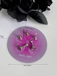 Decoraciones de arte de uñas, cruzada de alta demanda de mariposas, corazones y formas geométricas de colores con base metálica magnética, soporte de exhibición de arte de uñas coreano, accesorios de fotografía, manualidades DIY