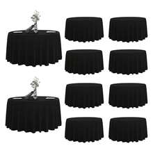 Round Tablecloth,10 Pack 120inch Stain And Wrinkle Resistant Polyester Table Cloth,Decorative Fabric Table Cover For Kitchen,Dinning,Party,Wedding RoundBlack - 多色773 - 查看 1