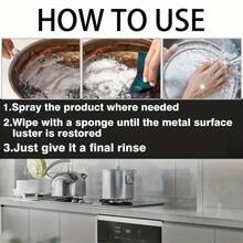 Metal Polish Paste - Stainless Steel Cookware Renewal, Bathroom Shower Chrome Fixture Deoxidation And Renewal, Suitable For Stove, Range Hood, Pots And Sinks, Easily Removes Rust Stains And Grease - 1 Piece + Sponge - View 7