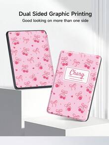 Customizable Kindle E-Book Protective Case, Cherry Bow Notebook Cover Design, Compatible With Clara Colour, Kindle (11th Gen) 2022 / Paperwhite 6, Kindle (10th Gen) 2019, Kindle Accessories, Kindle Protective Case, Auto Sleep/Wake Function, Comfortable Leather Material, Magnetic Design, Shockproof, Suitable As Birthday/Holiday Gift - Multicolor - View 8