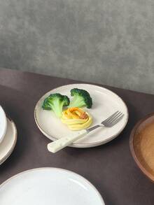 2 件复古做旧陶瓷盘子，7.5 英寸，日式侘寂风格沙拉盘，餐厅牛排盘，家庭厨房和餐厅圆形餐盘，甜点盘，意大利面盘，烤箱和微波炉安全 - 款式 - 查看 7