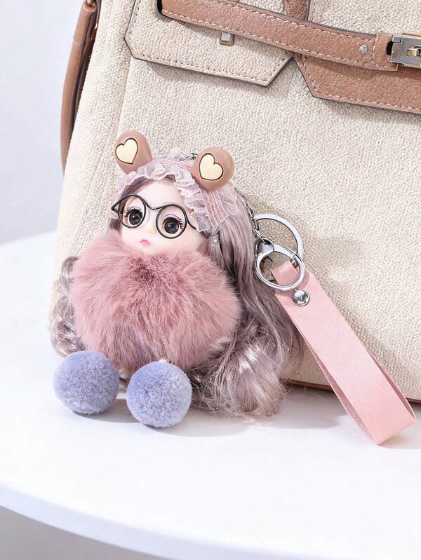 1pc Cute Cartoon Keychain, Adult Keychain, Cartoon Doll Keychain, Couple Keychain. Suitable For Backpacks, Wallets, And Suitcases. Christmas Gift