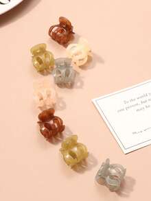 10/20/30pcs Jelly Color Mini Pumpkin Hair Clips, Dainty Princess Style Hair Accessories, Versatile Bangs/Side Clips, Assorted Colors Elegant Claw Clip Winter Hair Clutch