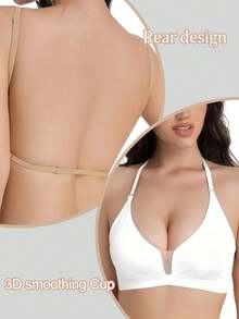 2pcs Women's Seamless Backless Bra Backless Strapless Underwear Summer Bra Sexy Bra Bridallingerie Three Types Of Straps, Seamless And Breathable, Adjustable Shoulder Straps, Thin Bra, Comfortable And Breathable, Suitable For Weddings, Formal Dresses, Camisole Skirts, Etc