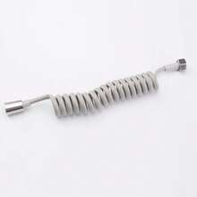 1pc Shower Sprayer Hose, Retractable Spring Pipe, Available In 3 Sizes: 1.5m, 2m, 3m; Colors: Black And Gray - Light Grey - View 7