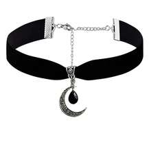 Rrdaily Gothic Moon Crystal Necklace Punk Style Moon Pendant Necklaces Vintage Black Crescent Necklace Dark Gothic Necklaces Costume Jewelry New Year Jewelry For Women{Inchcolor_nameinch:InchBlack3inch} - 黑3 - 查看 1