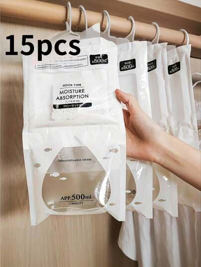 15 bolsas colgantes absorbentes de humedad, anti-moho, alta absorción de agua, adecuadas para dormitorios, armarios de estudiantes y deshumidificadores del hogar. Paquete grande, gran capacidad, excelente efecto deshumidificante, ¡adiós a la humedad! (1/4/6/9/12/15 piezas)