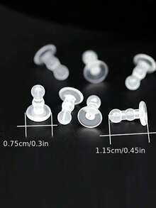 30pcs/50pcs Earring Earstud Plugs, Handmade DIY Jewelry Earring Accessories, Silicone Anti-Slip Anti-Lost Ear Plugs - Transparent - View 8