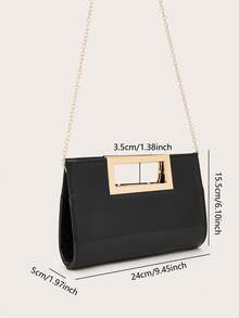 时尚纯色镜面手提包，优雅女士商务包，适合派对女孩、大学生、新娘，可搭配派对礼服、婚纱、晚礼服、紧身裙，是婚礼、聚会、宴会、派对、舞会的理想之选，也是送给女性的最佳礼物。 - 黑色 - 查看 8