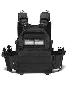 单键快拆式狩猎背心，可扩展可拆卸，激光穿孔，耐磨防撕裂，适合户外运动和活动