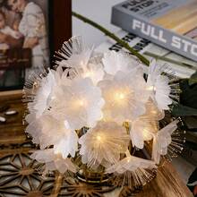 1 buc 2M LED alb fibră flori șir lumini cu baterii ghirlandă decorațiuni de Revelion pentru interior living dormitor dormitor decorare cadou utilizare zilnică festival