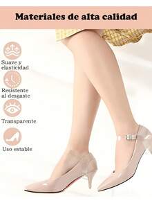 2 Parejas Zapatillas transparentes mujer, tacones transparentes para mujer, fijación de tobillos o talones para reducir el deslizamiento de los zapatos al caminar, adecuado para tacones altos - Multicolor - Ver 5