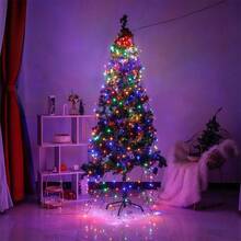 1,5m/2m/3 Metros Fio de Luzes LED, Luzes de Topo de Árvore de Natal Redondas, Luzes Pendentes em Cascata, Luzes de Fada, Adequadas para Quintal, Jardim, Gramado, Decoração de Festa Interna